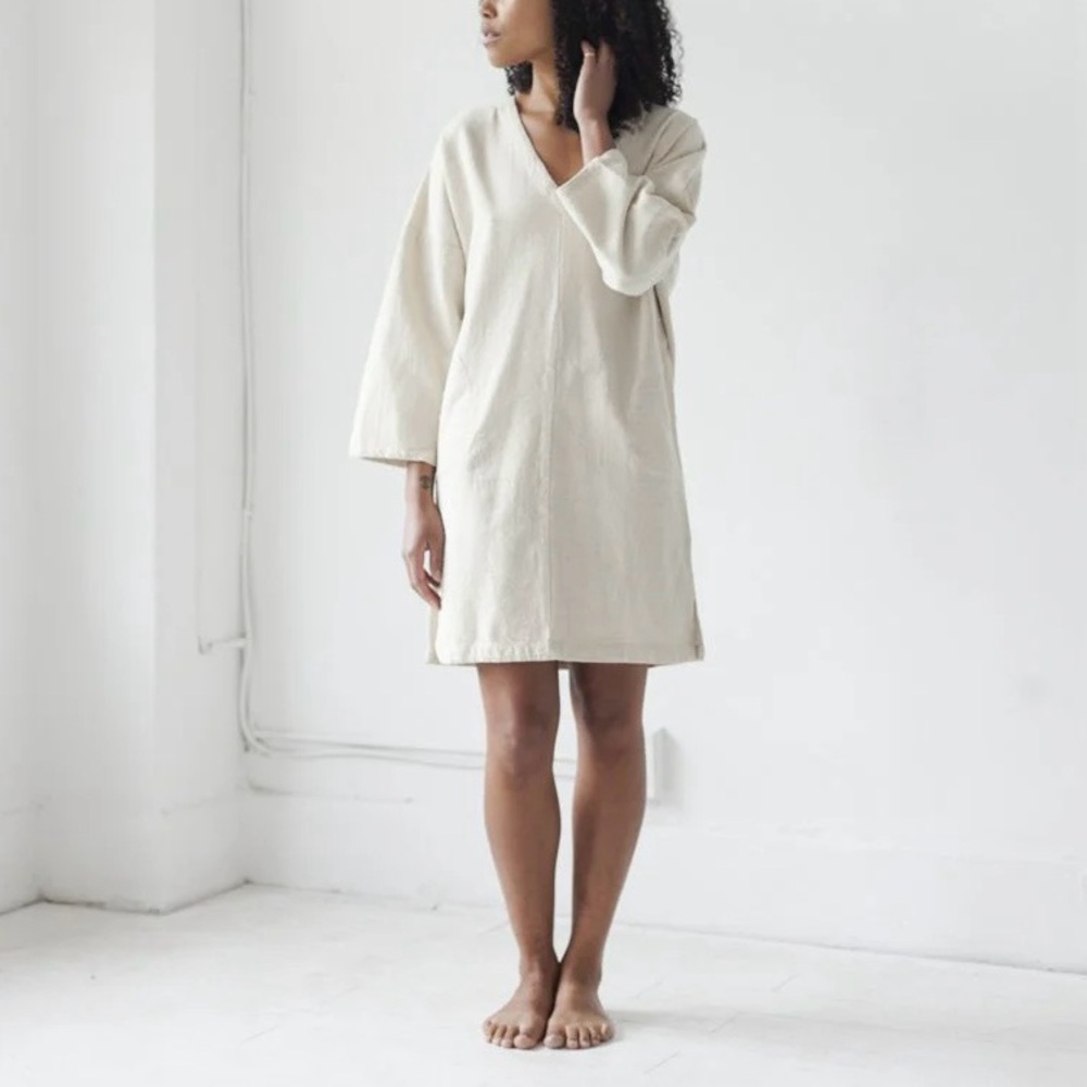 PO-EM mini tunic dress with half moon pockets
